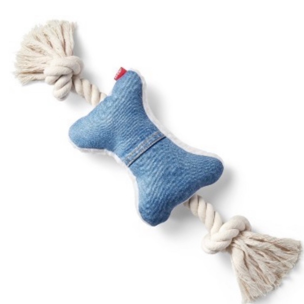 Levi Denim & Sherpa Dog Toy